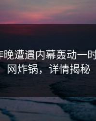 明星在昨晚遭遇内幕轰动一时，17c全网炸锅，详情揭秘