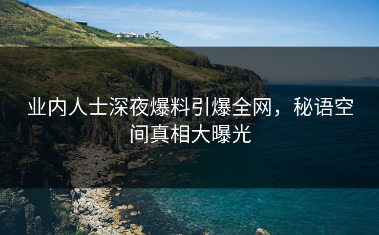 业内人士深夜爆料引爆全网，秘语空间真相大曝光